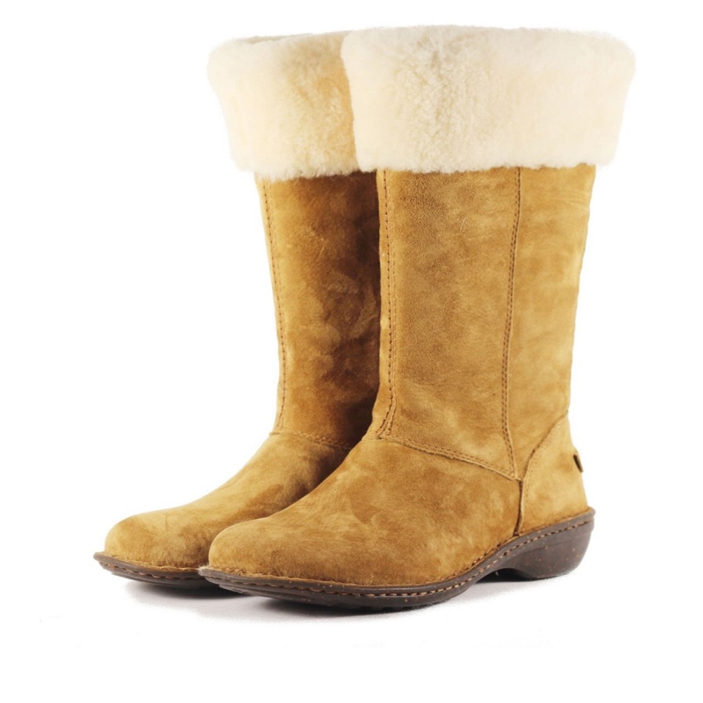 UGG Karyn Braided Chestnut Sheepskin Boot, size 9